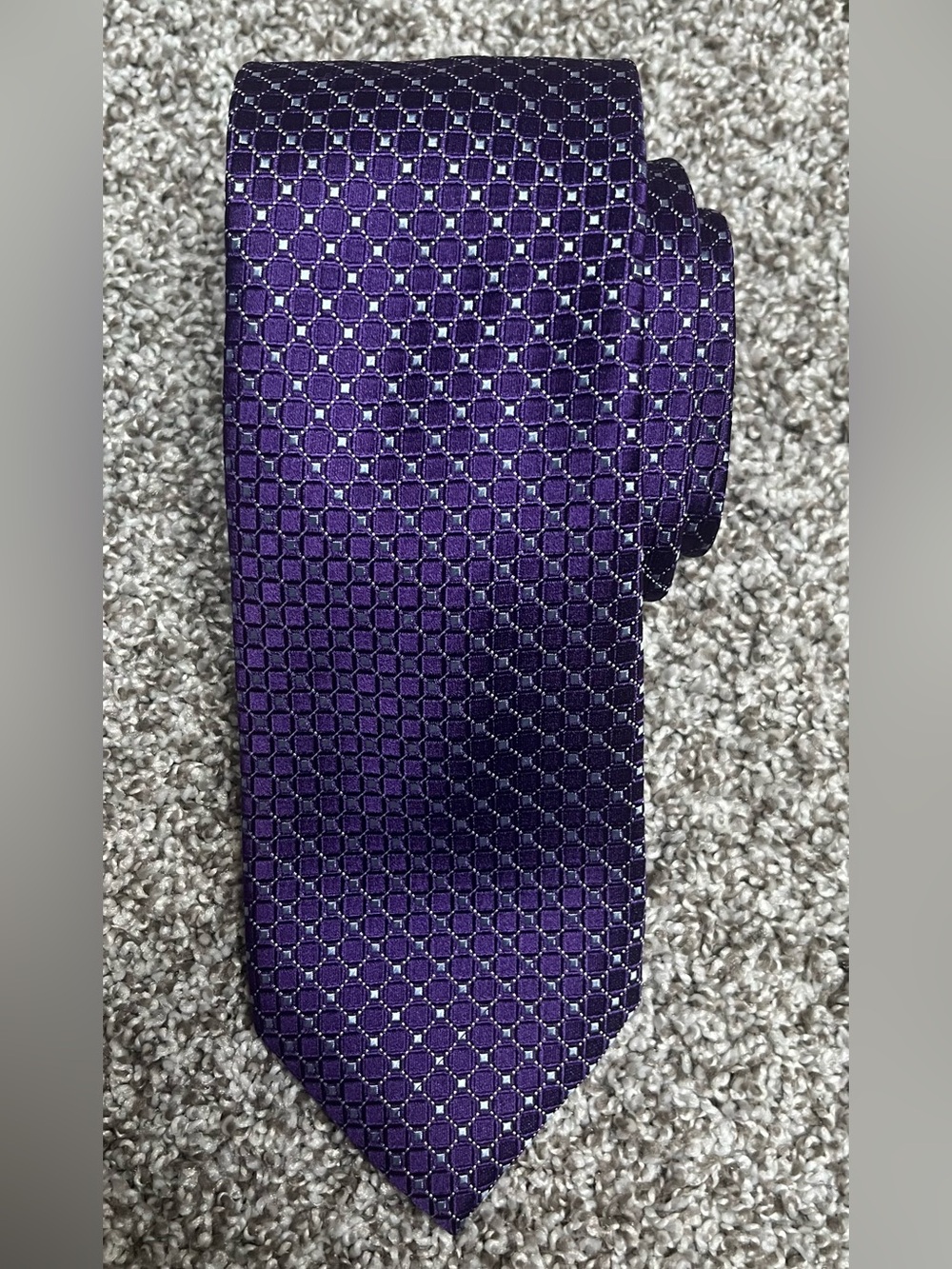 Tasso Elba Men's Purple Geometric Silk Necktie NWT MSRP $59.50 One Size